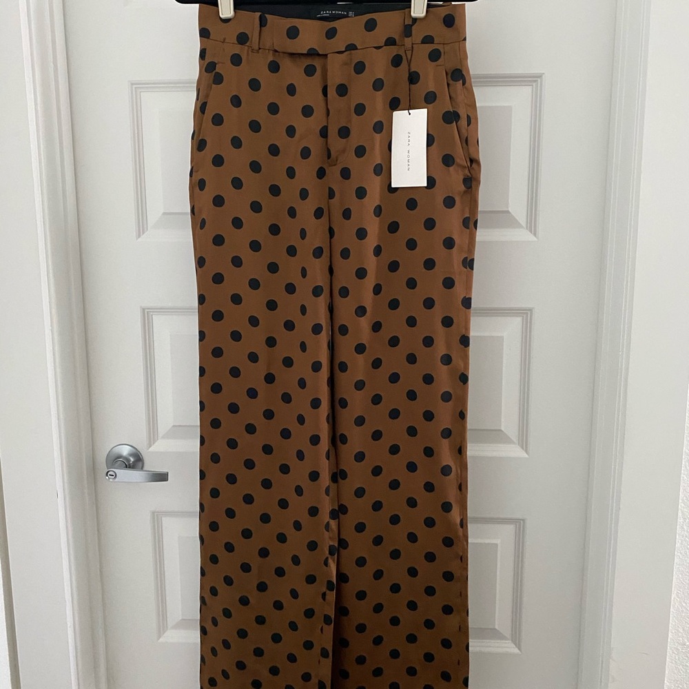 Zara Brown Polka Dot Trousers M